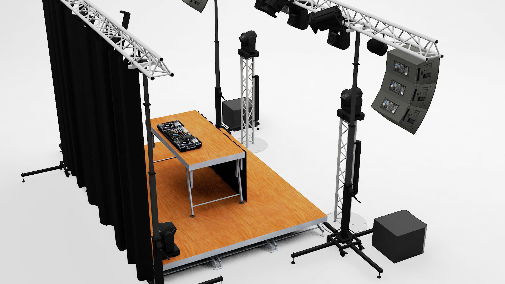 Professional DJ Stage 3D model_5