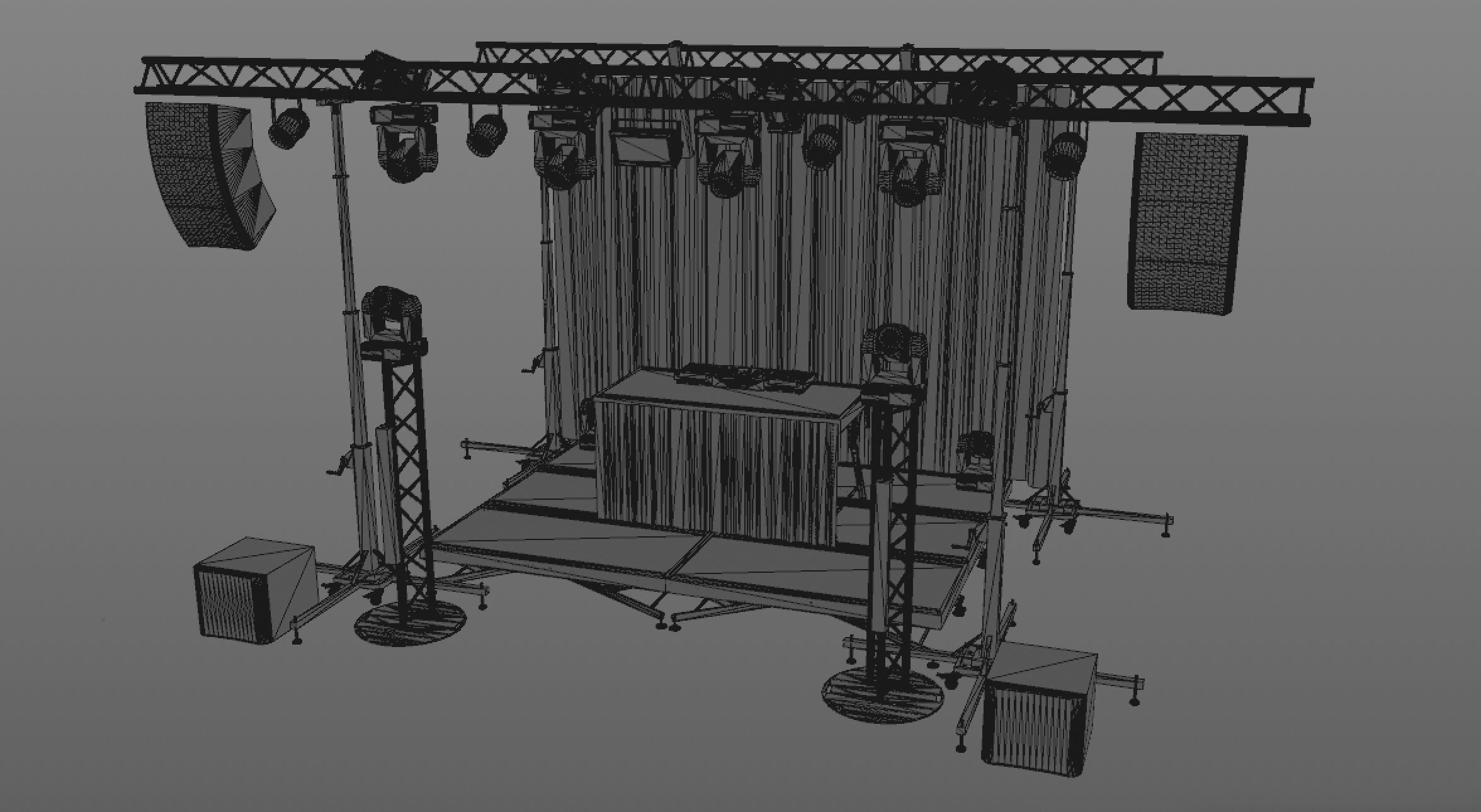 Professional DJ Stage 3D model_7