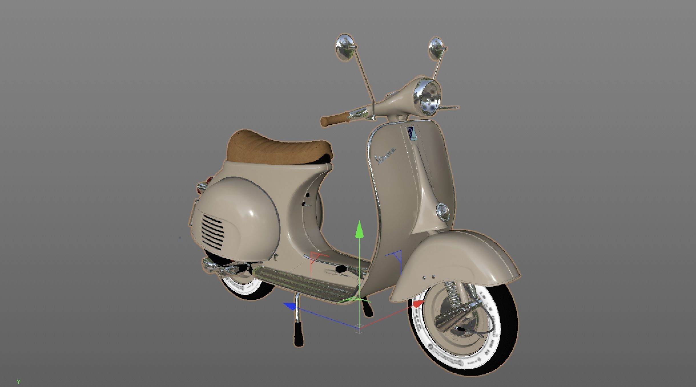 Classic Vespa Highpoly 3D model_9
