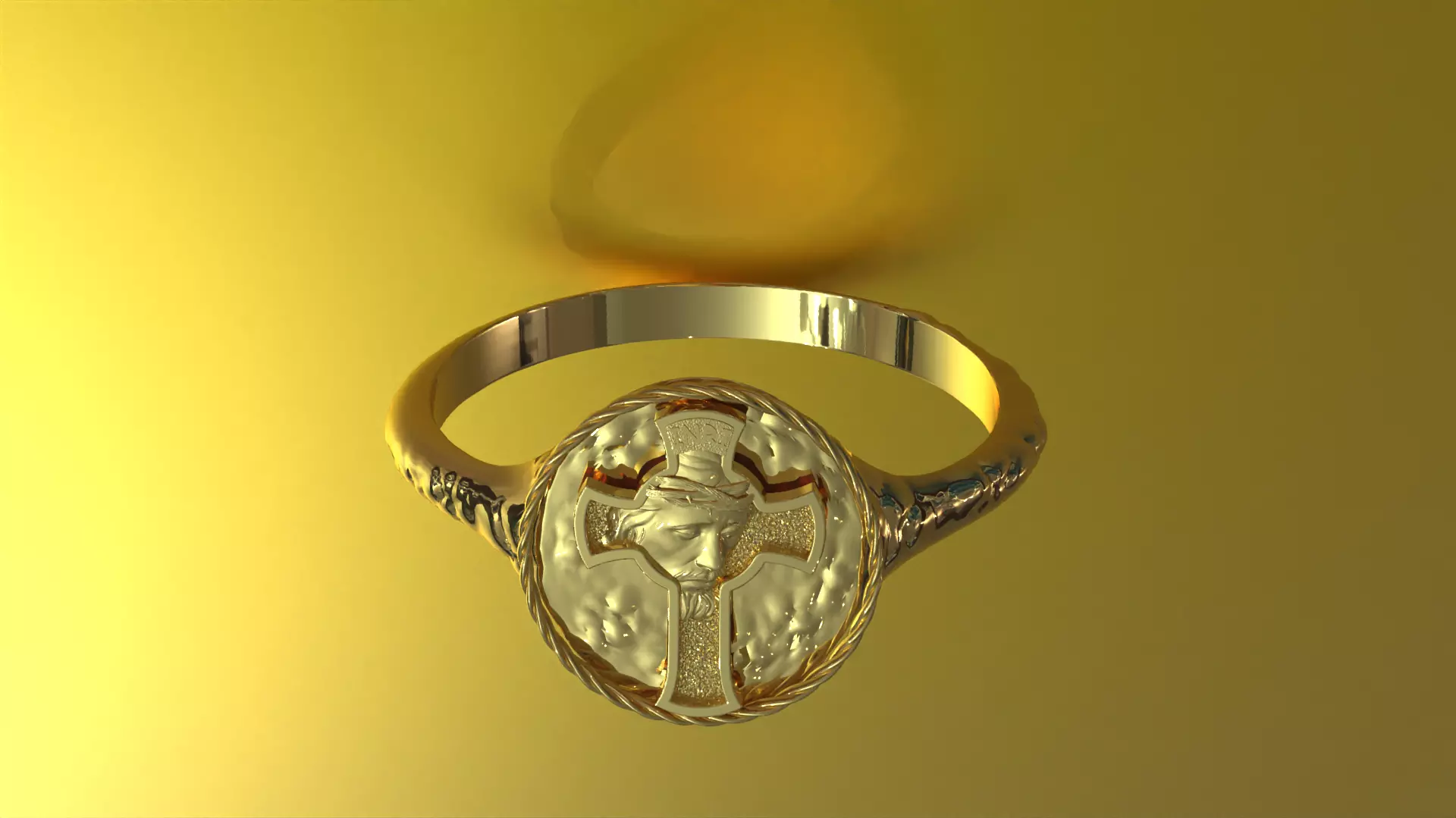 Christ Jesus  Christian Messiah Ring signet 3D print model_0