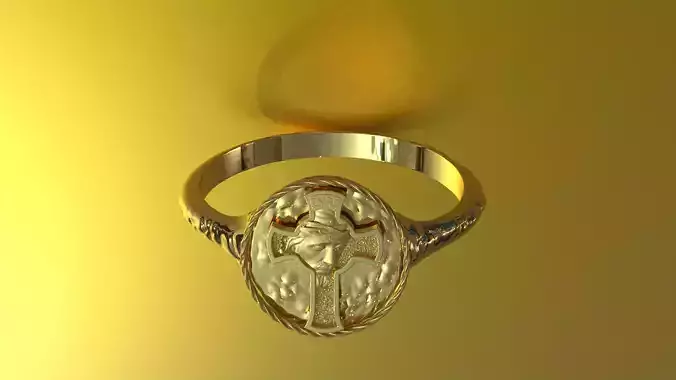 Christ Jesus  Christian Messiah Ring signet 3D print model