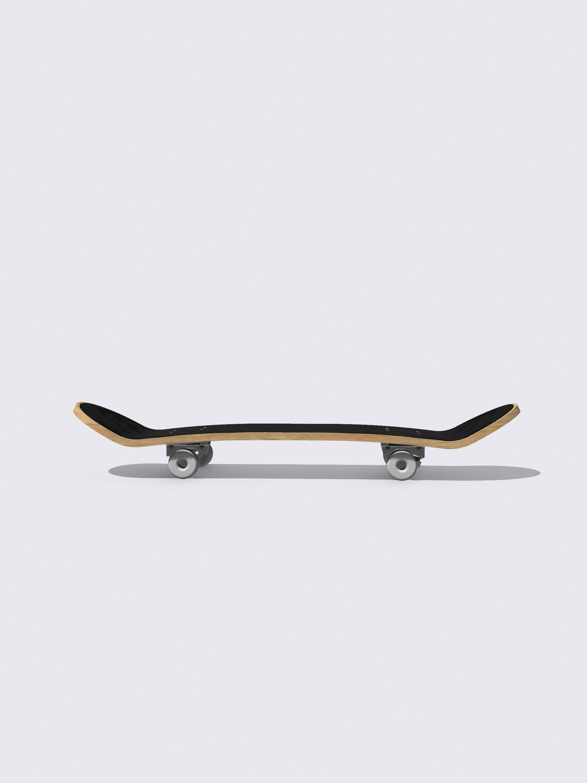 Miniature Skateboard detailed multi piece 3D print model_4