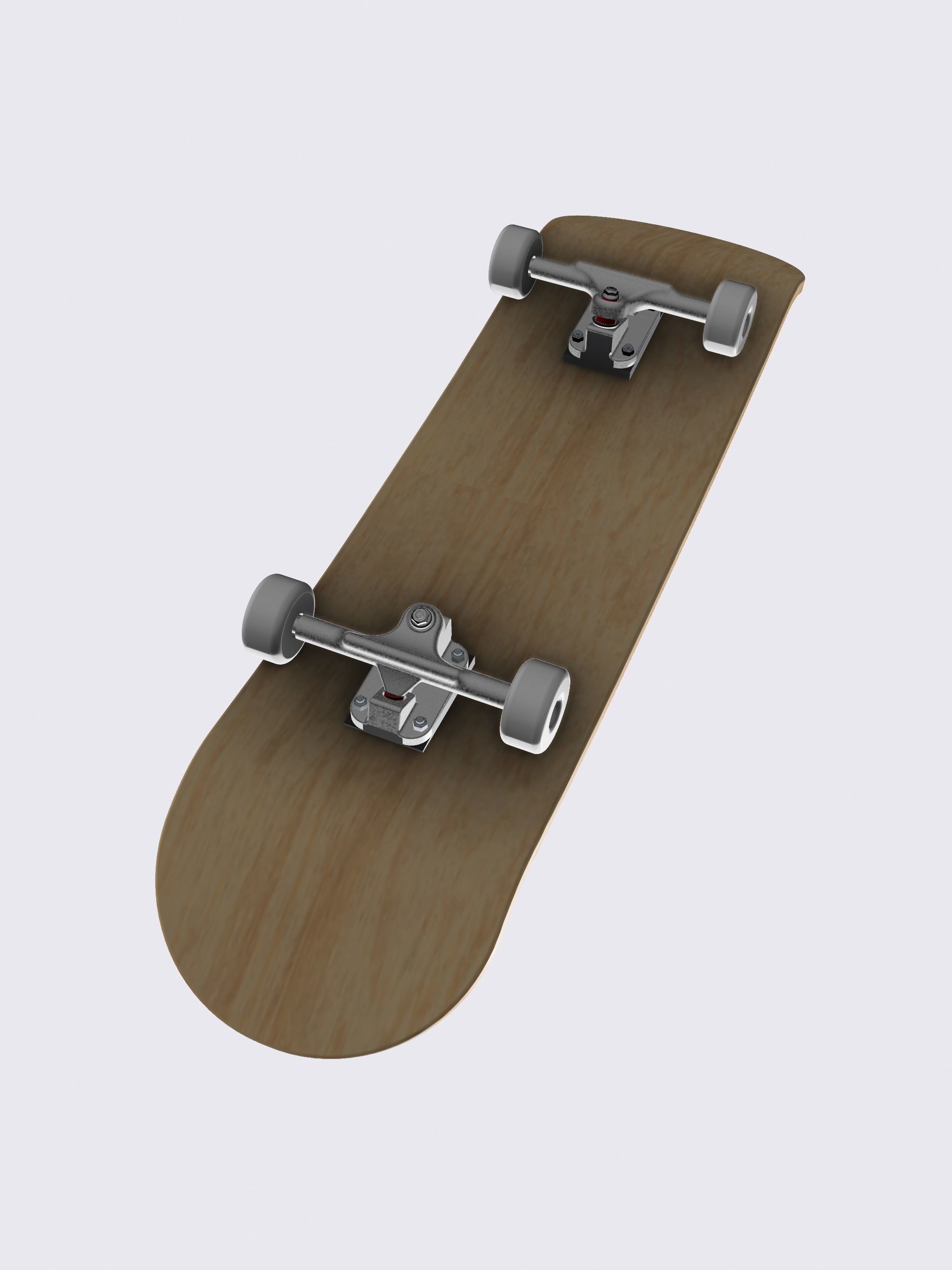 Miniature Skateboard detailed multi piece 3D print model_12