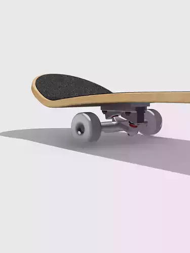 Miniature Skateboard detailed multi piece 3D print model
