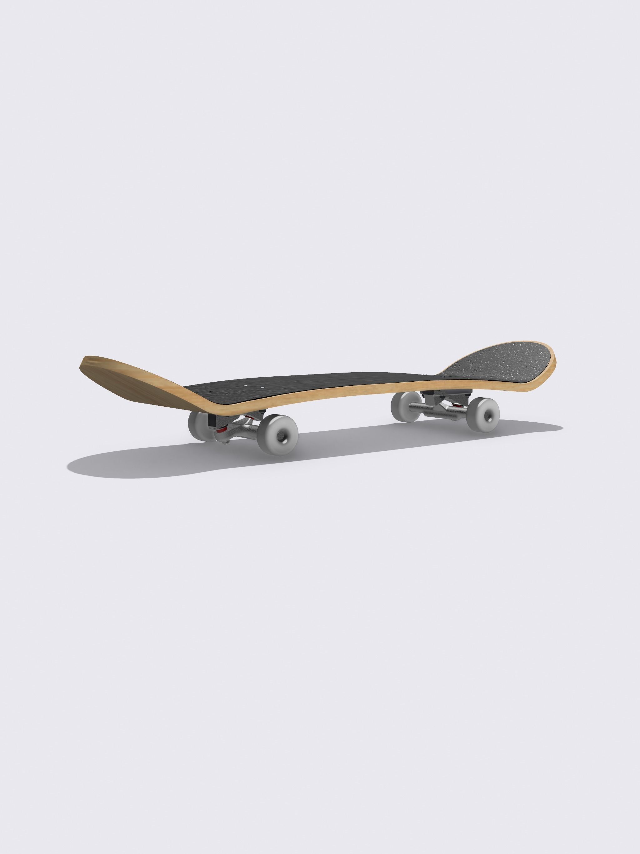 Miniature Skateboard detailed multi piece 3D print model_2