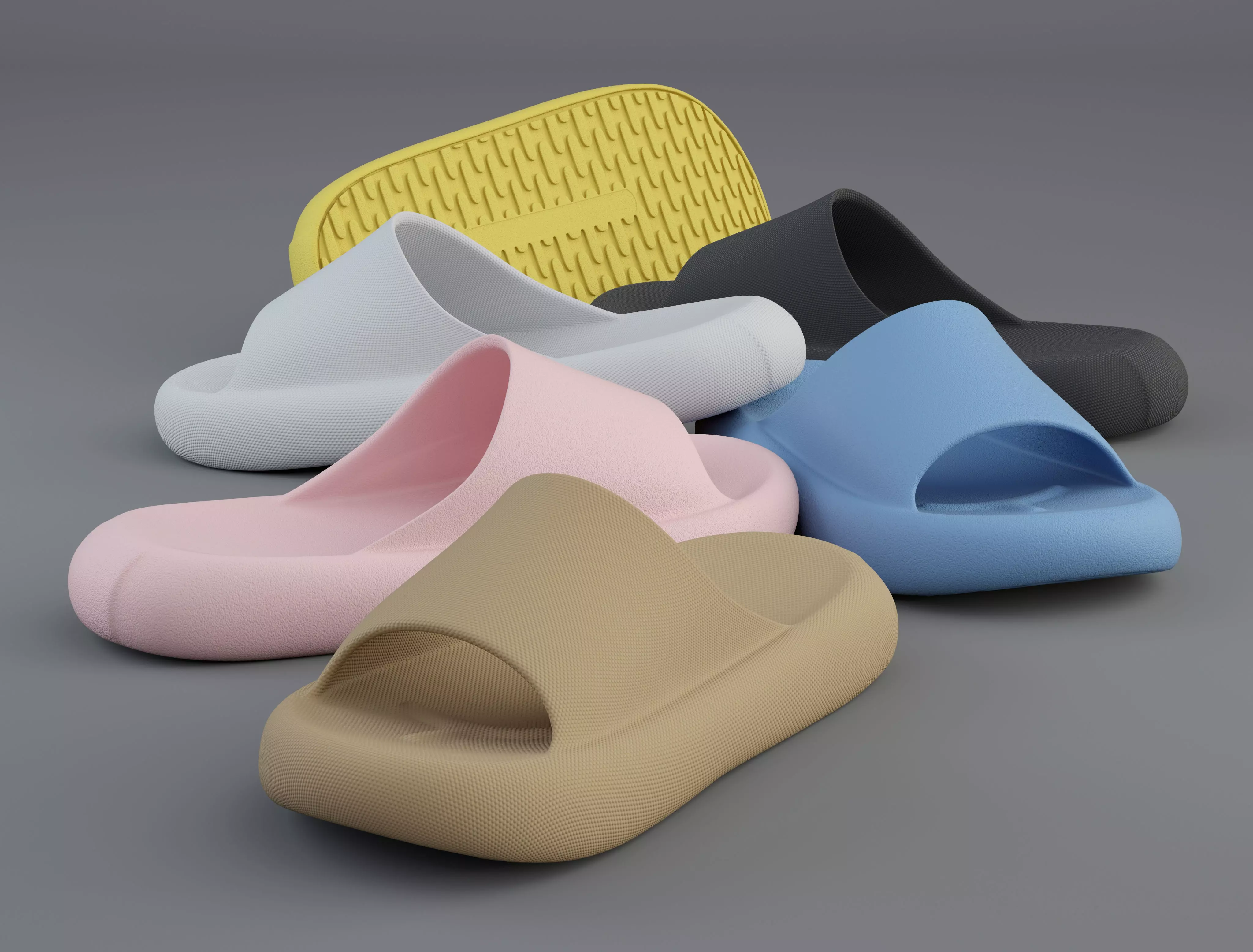 Slippers Pillow Slide  Low-poly 3D model_0