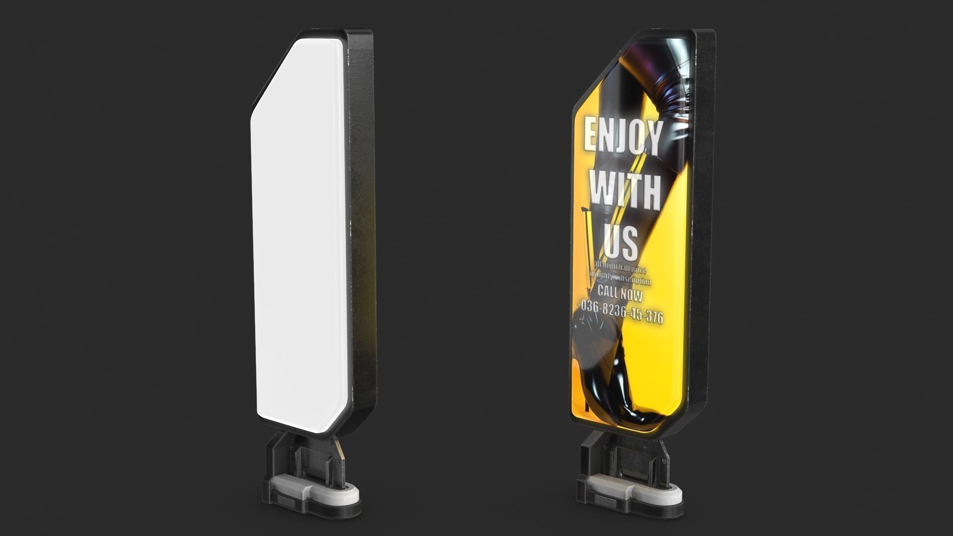 Sci-fi Billboard Sign set of 3 3D Model Collection_21