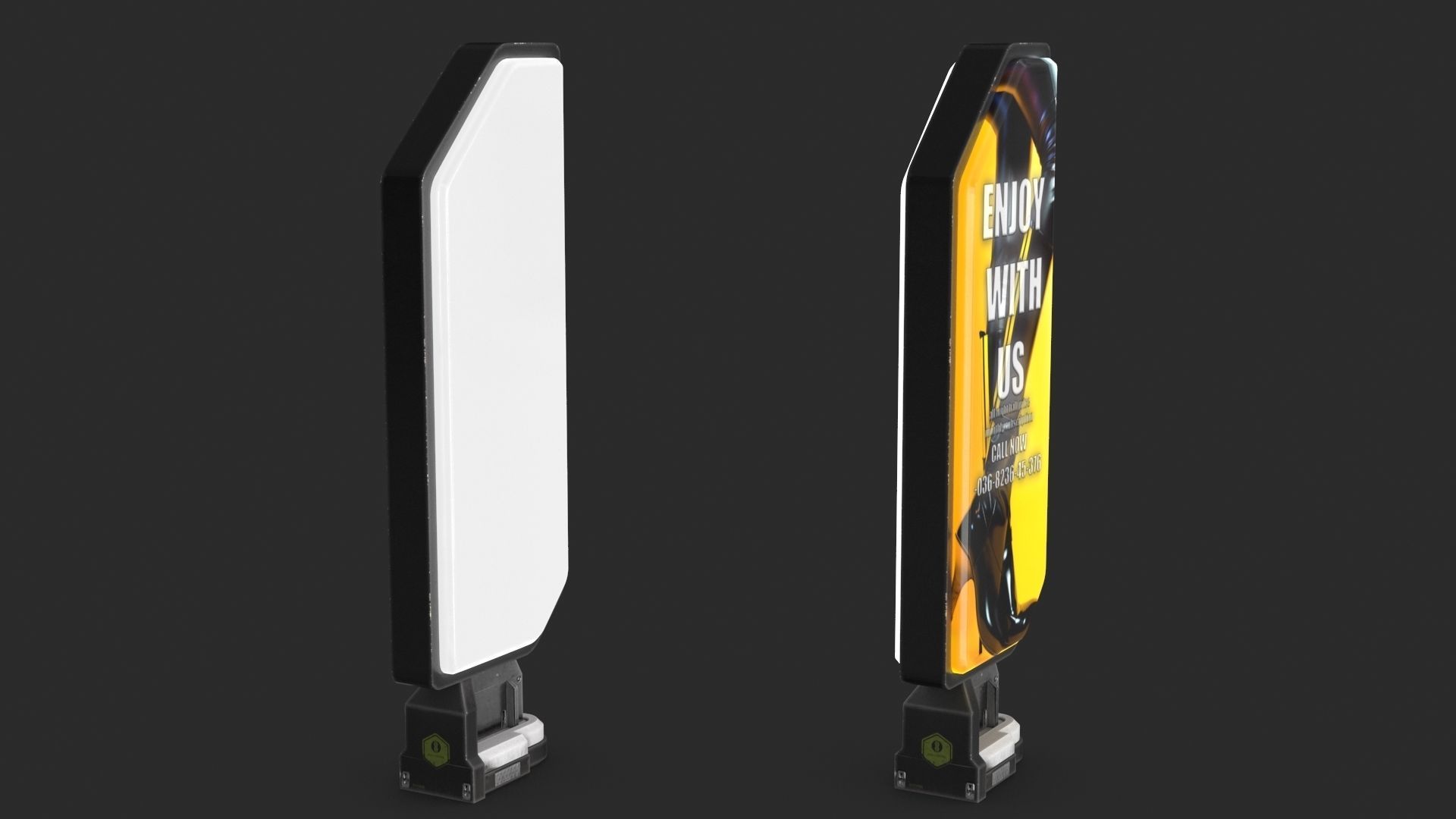 Sci-fi Billboard Sign set of 3 3D Model Collection_23