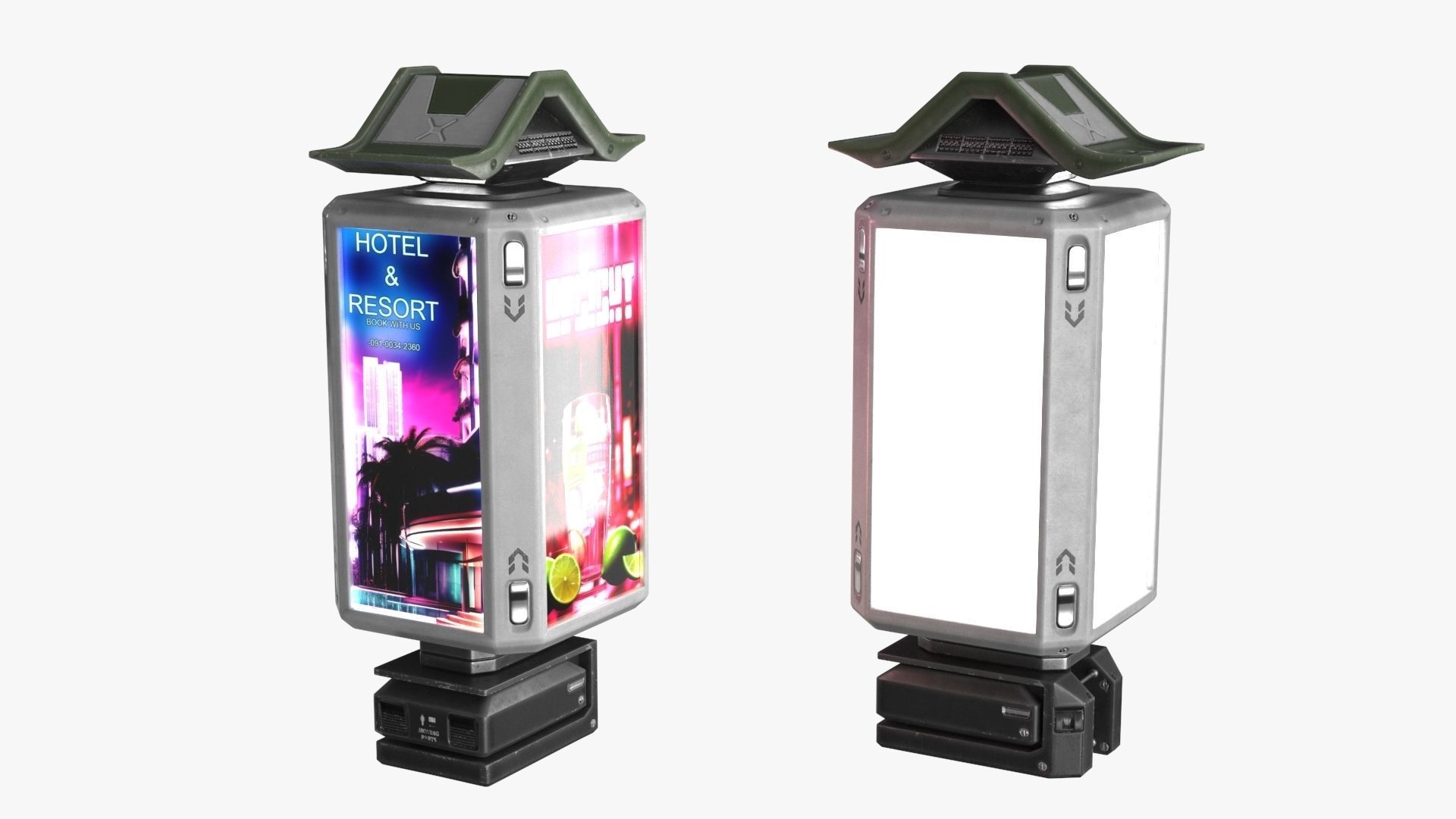 Sci-fi Billboard Sign set of 3 3D Model Collection_16