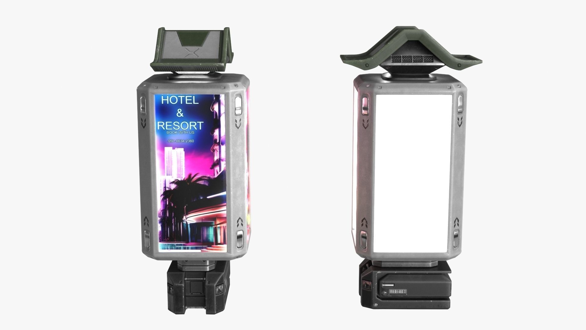 Sci-fi Billboard Sign set of 3 3D Model Collection_14