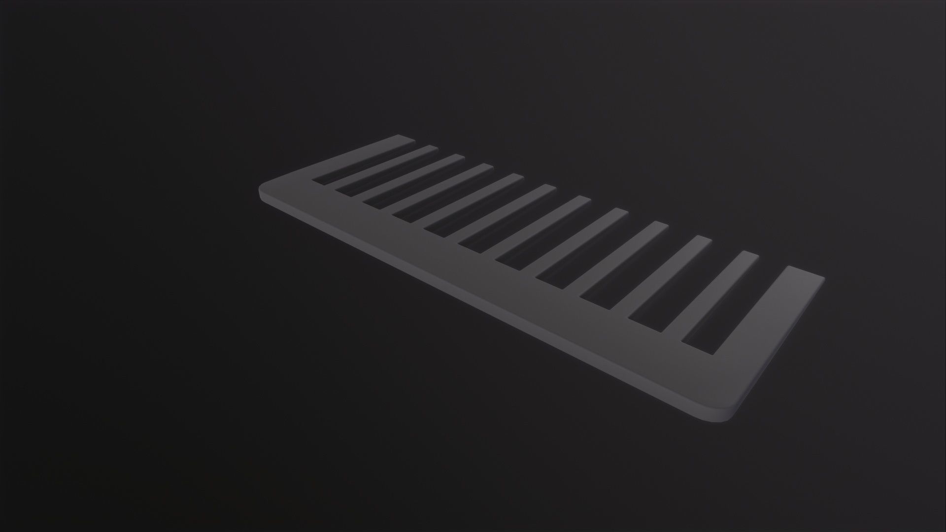 Wide tooth comb 3D Model Low-poly 3D model_6