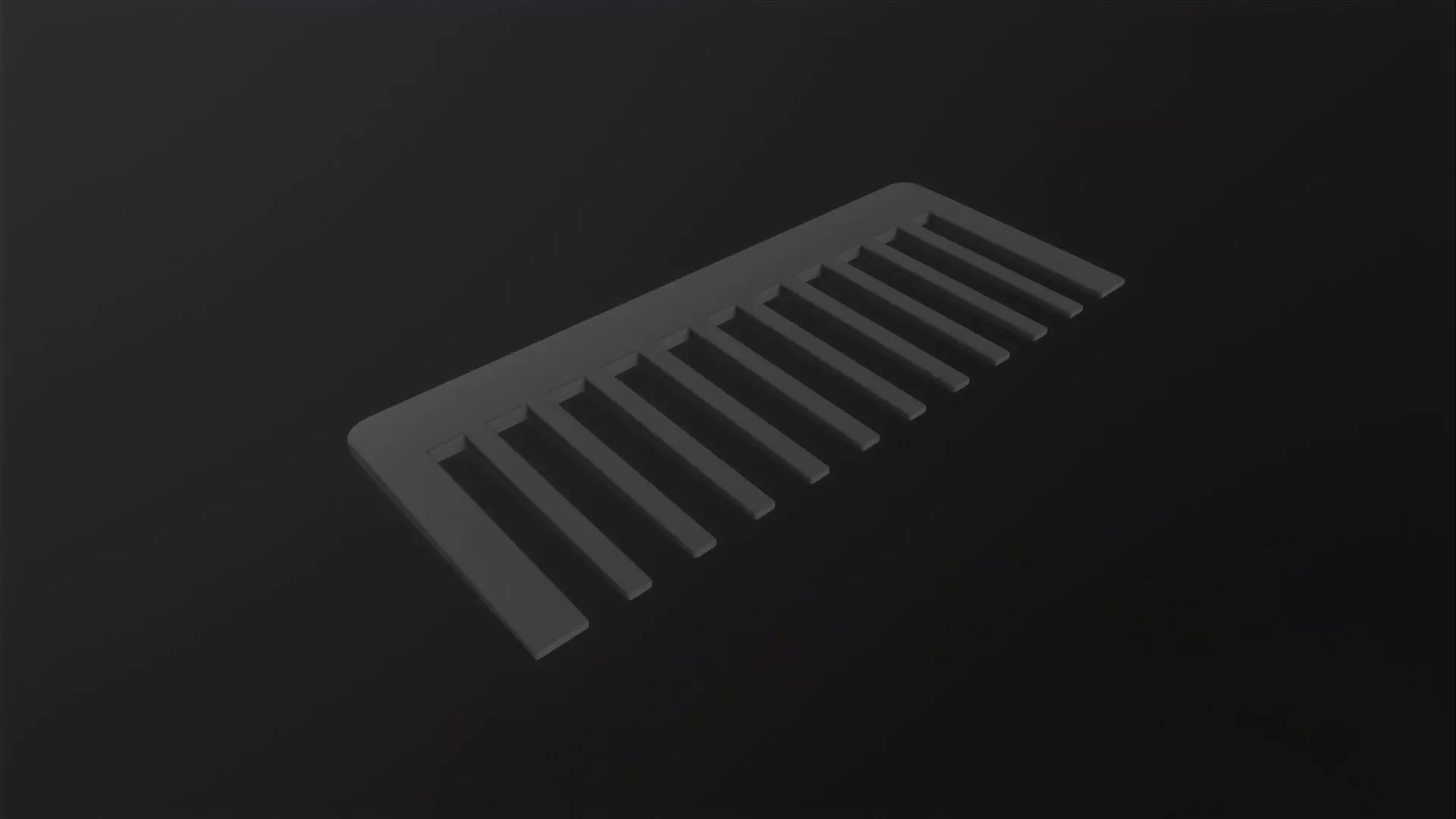 Wide tooth comb 3D Model Low-poly 3D model_0
