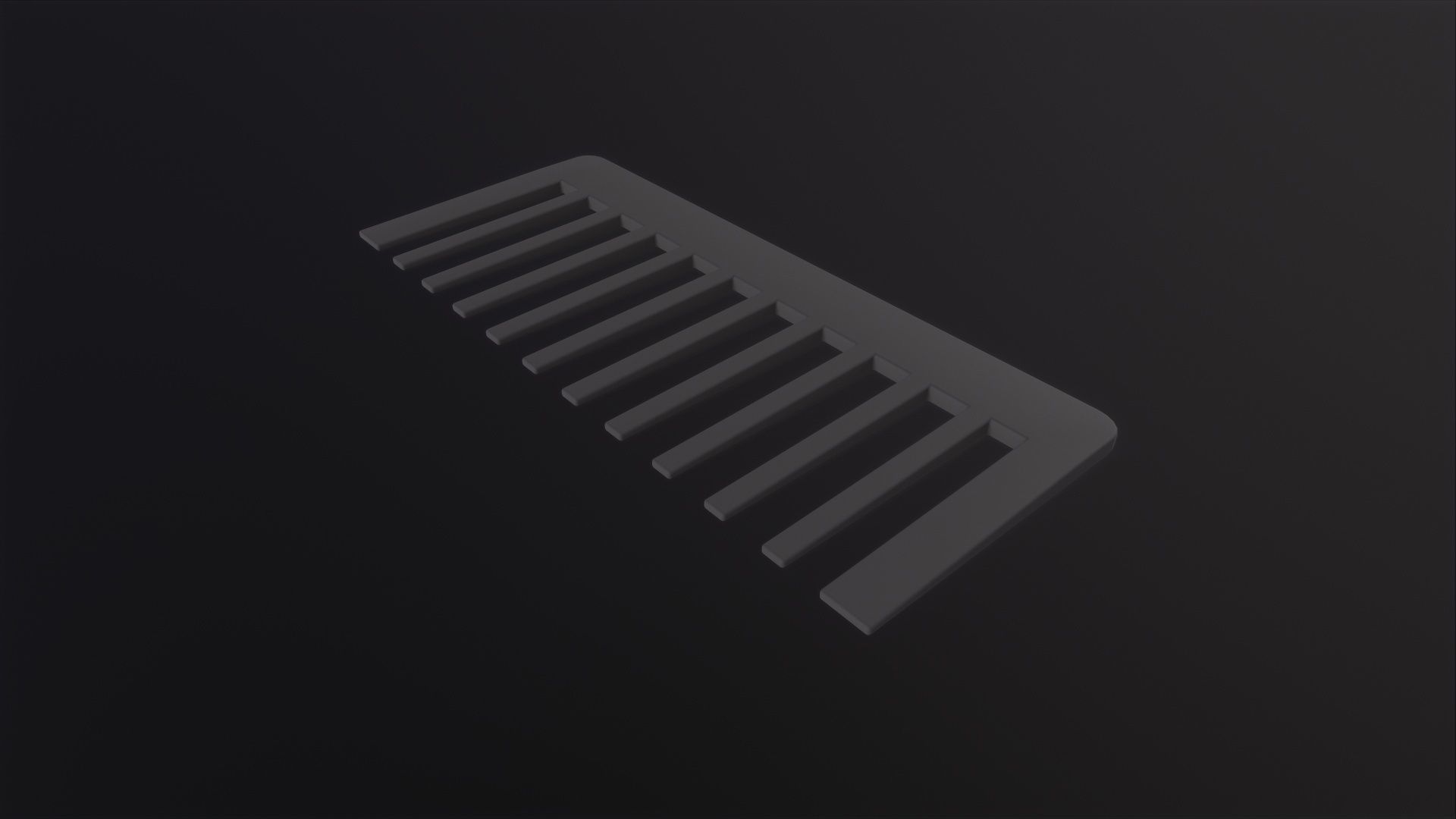 Wide tooth comb 3D Model Low-poly 3D model_4