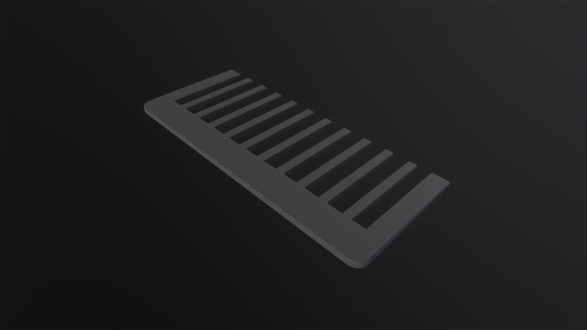 Wide tooth comb 3D Model Low-poly 3D model_2