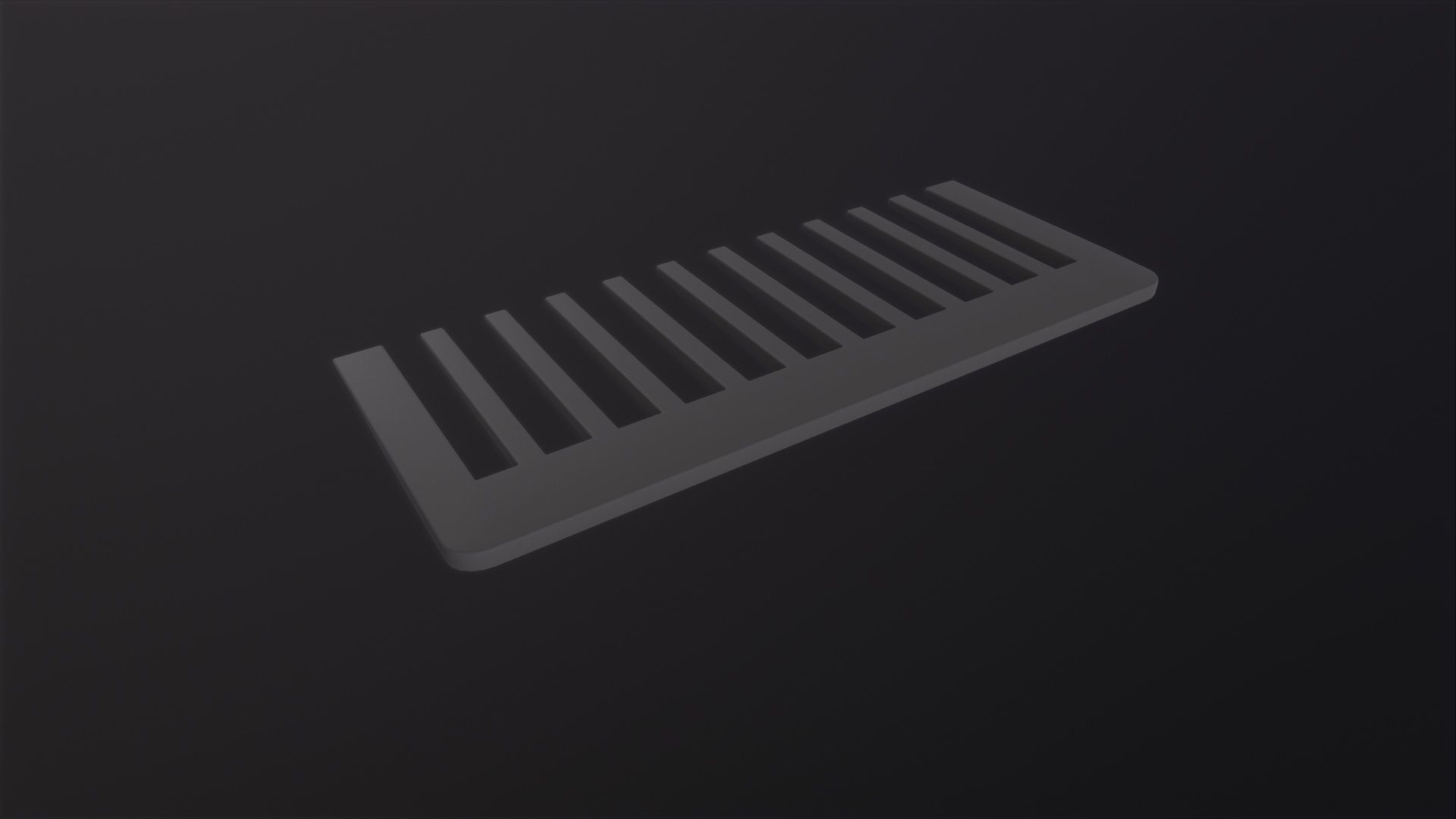 Wide tooth comb 3D Model Low-poly 3D model_5