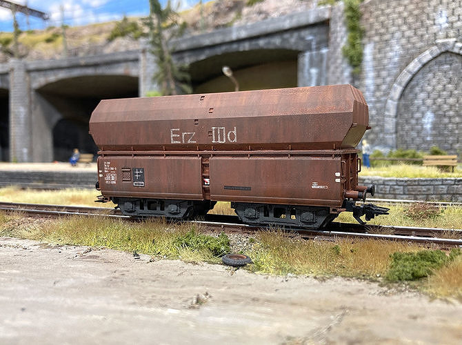 ROLLS-0014 German State Hopper car Erz IIId H0-scale 3D print model 2