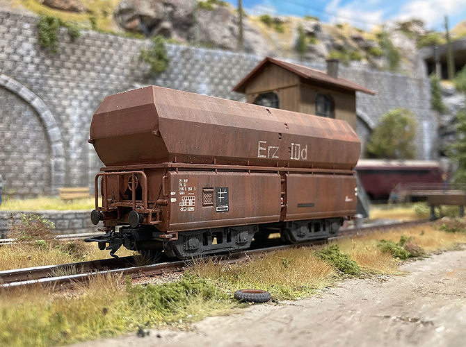 ROLLS-0014 German State Hopper car Erz IIId H0-scale 3D print model 3