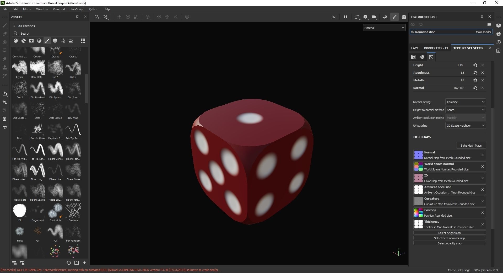 Rounded dice 3D Model Low-poly 3D model_7