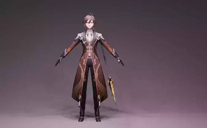 Anime Character - Zhongli from Genshin Impact 3D model