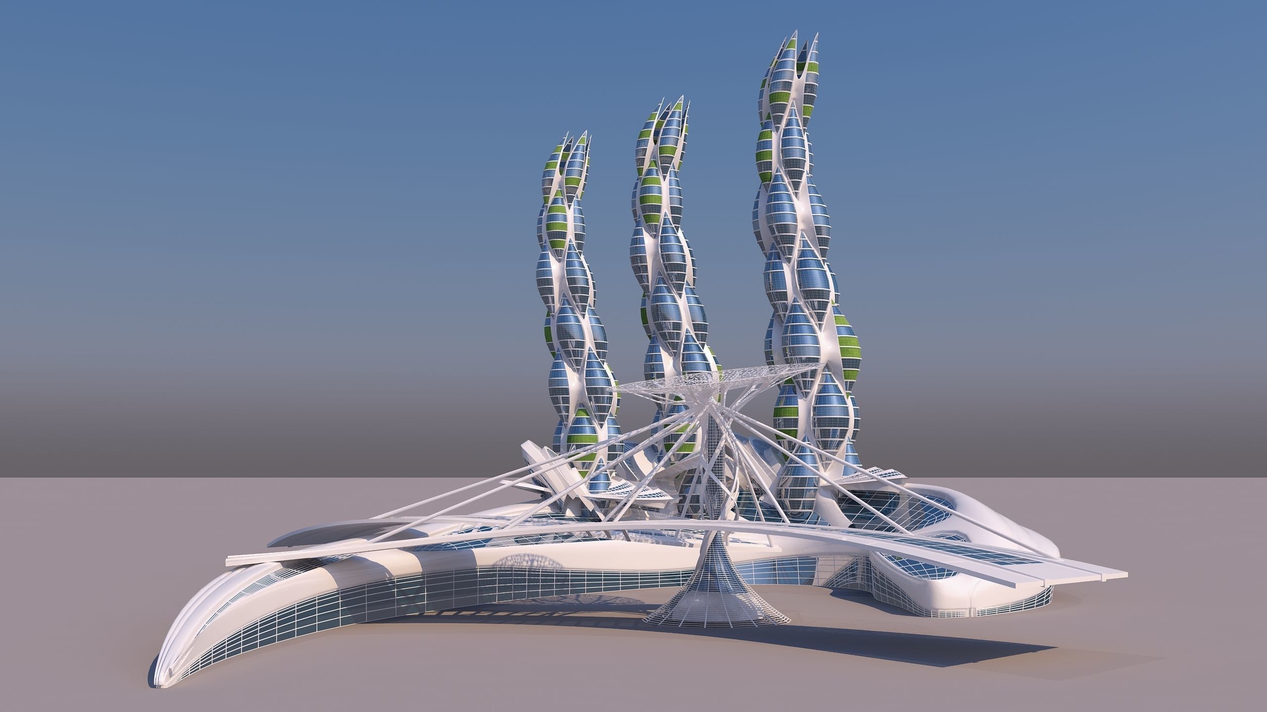 0200 - Organic Skyscraper Building 3D model_4