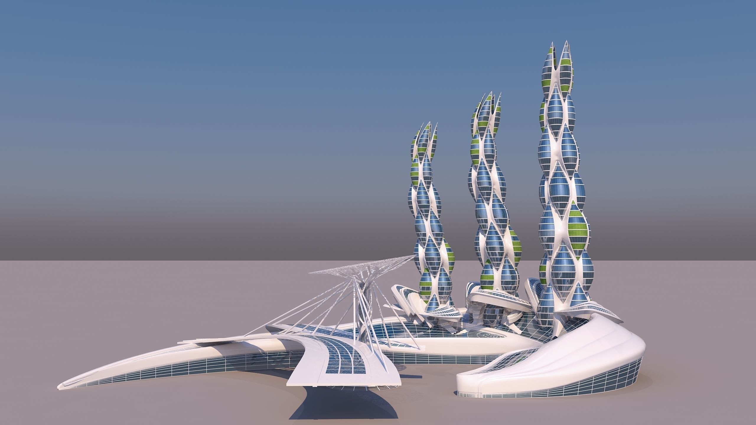 0200 - Organic Skyscraper Building 3D model_5