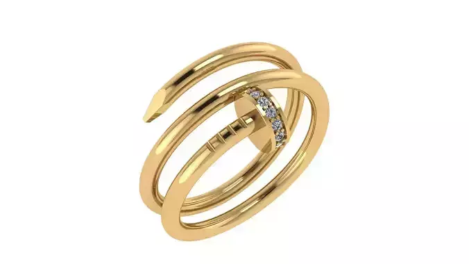 Nail Double Rotation Paved Ring 16mm 3D print model
