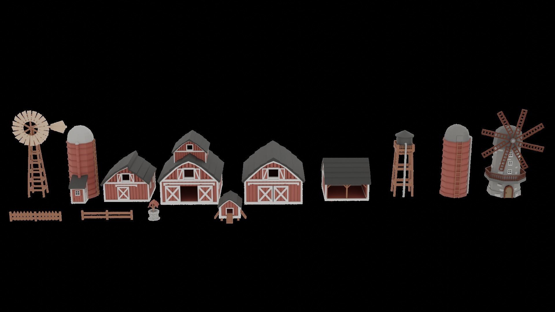 FARM BUILDINGS PACK 4K Low-poly 3D model_2