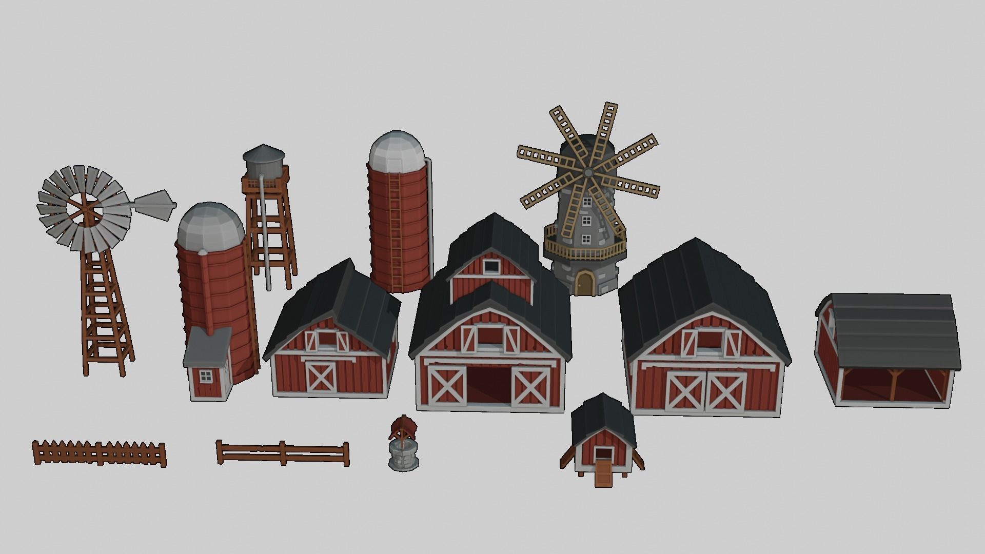 FARM BUILDINGS PACK 4K Low-poly 3D model_5