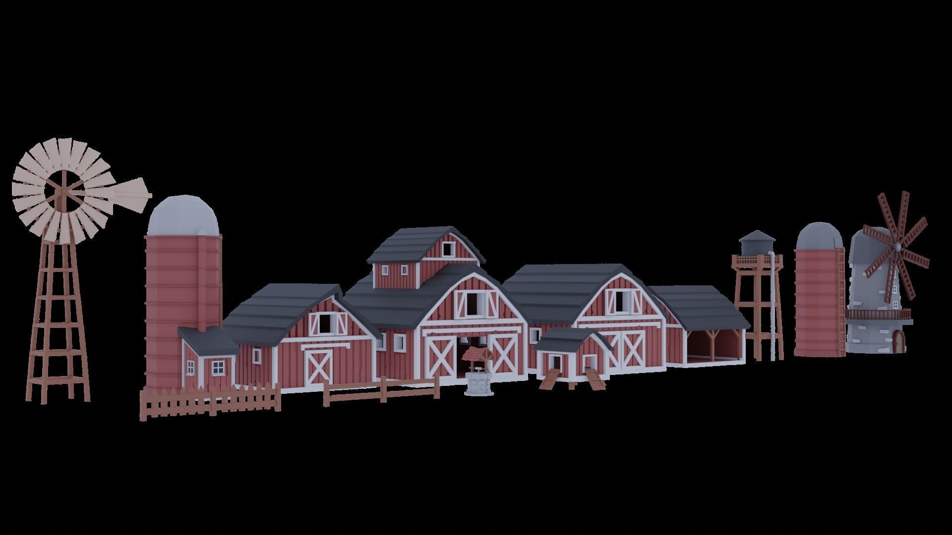 FARM BUILDINGS PACK 4K Low-poly 3D model_1