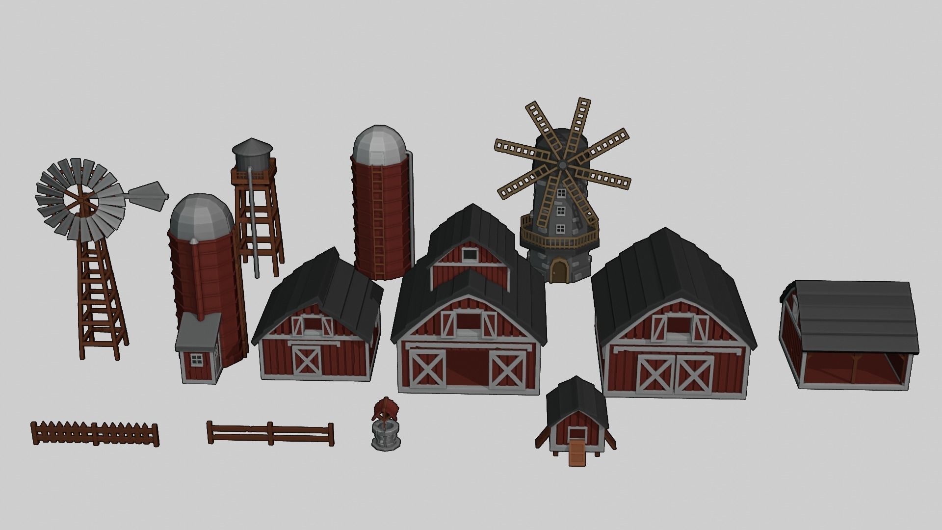 FARM BUILDINGS PACK 4K Low-poly 3D model_6