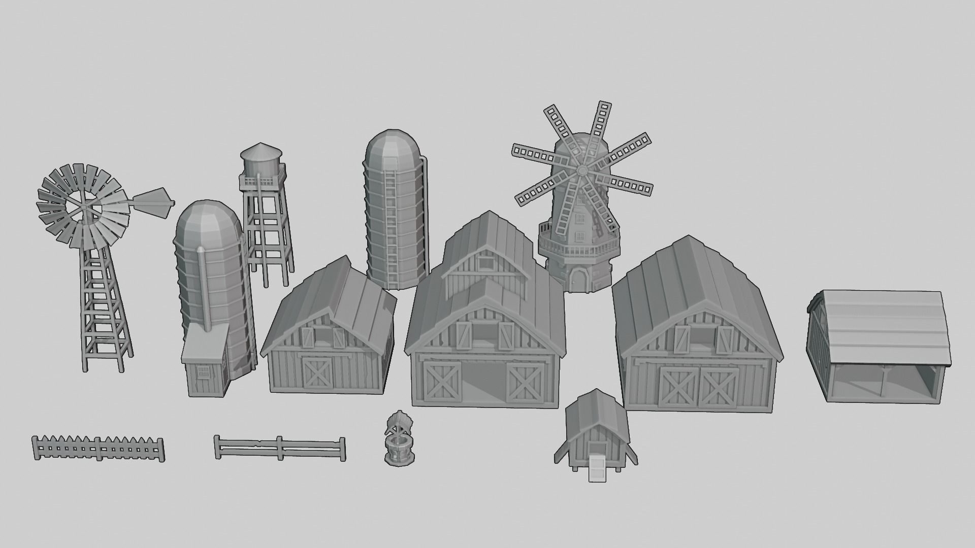 FARM BUILDINGS PACK 4K Low-poly 3D model_8