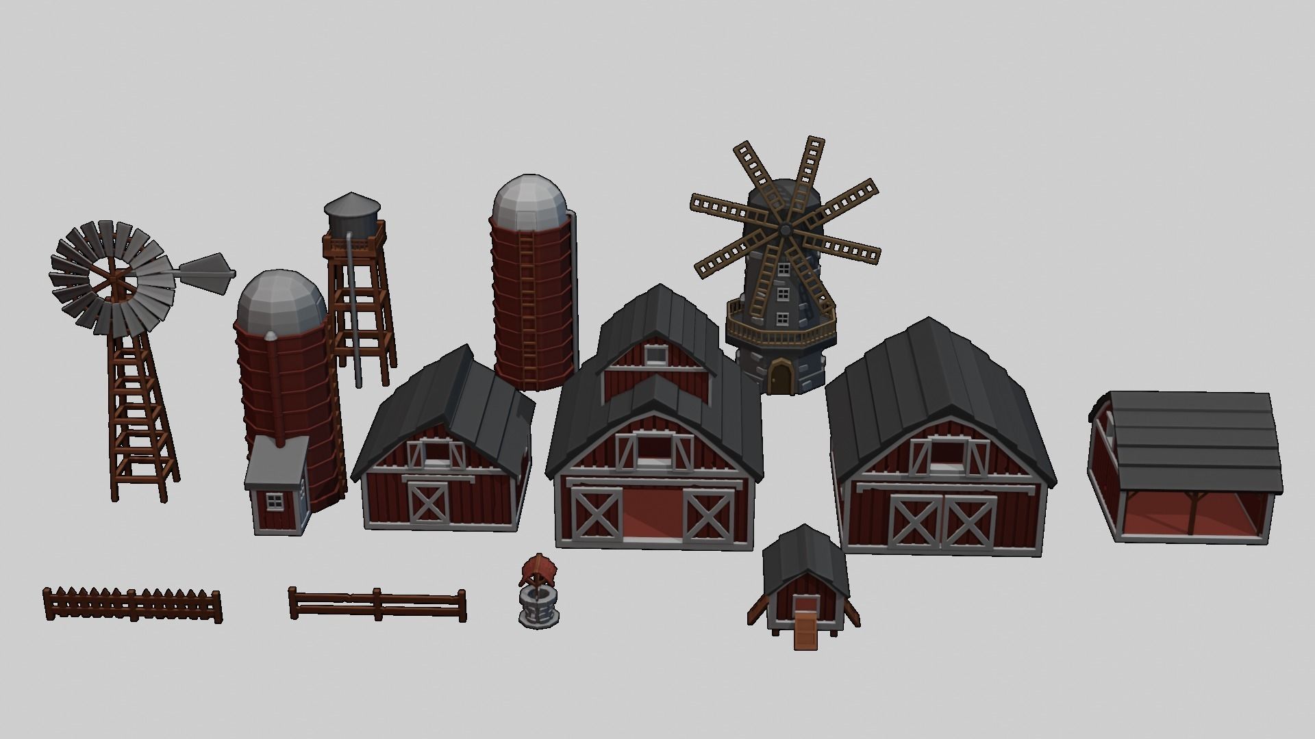 FARM BUILDINGS PACK 4K Low-poly 3D model_4