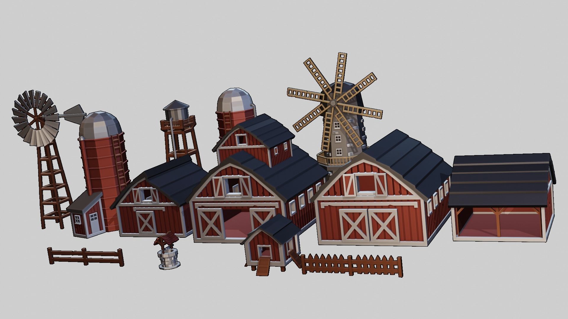 FARM BUILDINGS PACK 4K Low-poly 3D model_80