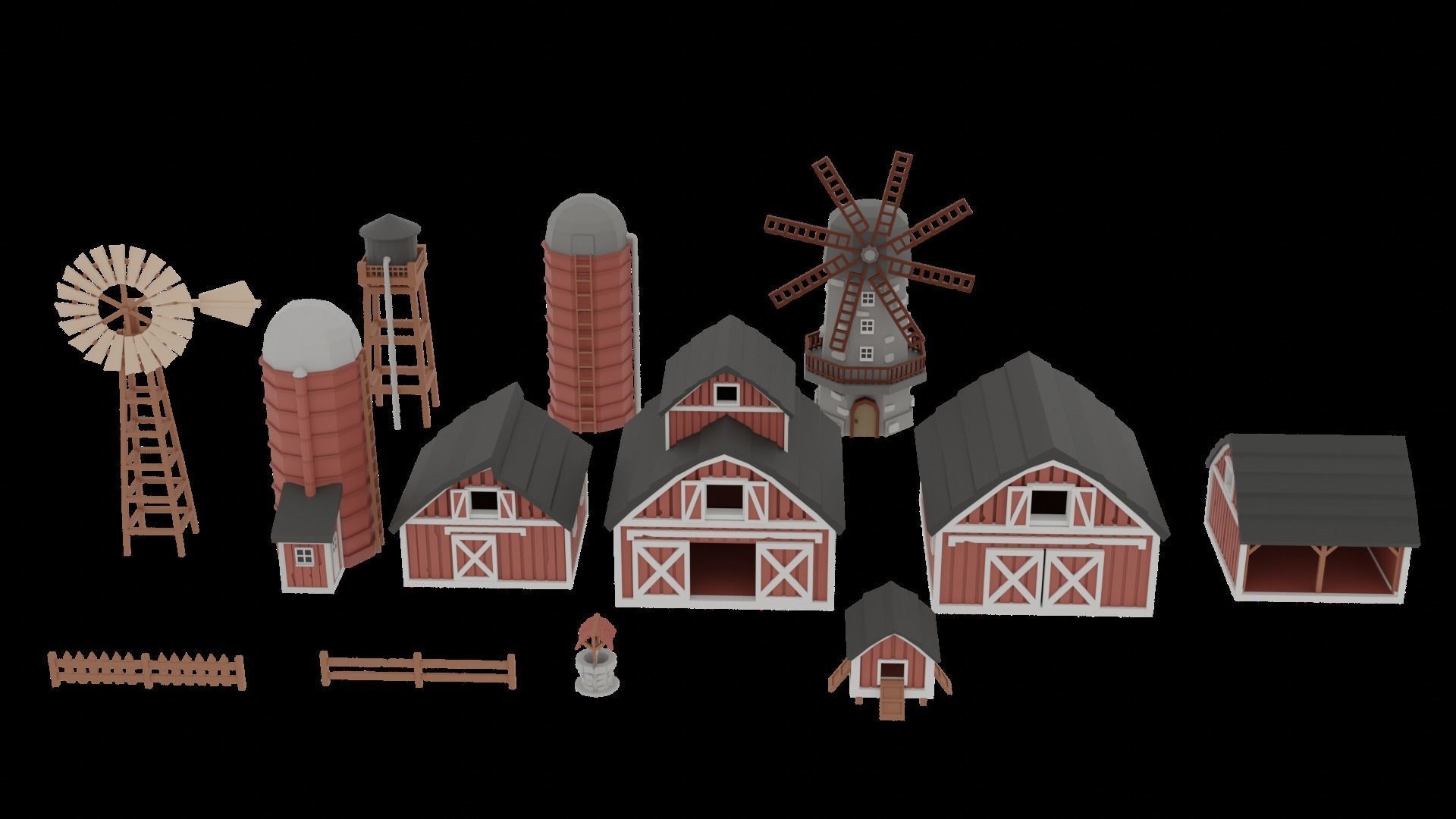 FARM BUILDINGS PACK 4K Low-poly 3D model_3