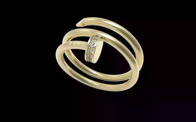 Nail Double Rotation Paved Ring 16 5mm