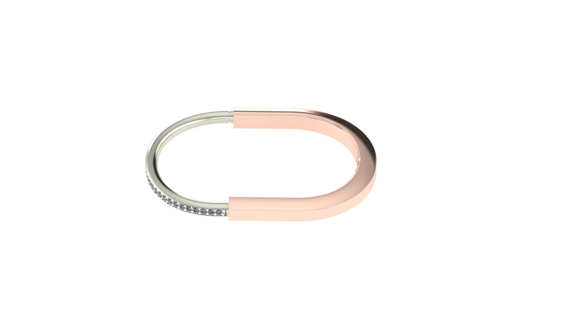 Lock Bracelet 150mm wirst measurment 3D print model_11