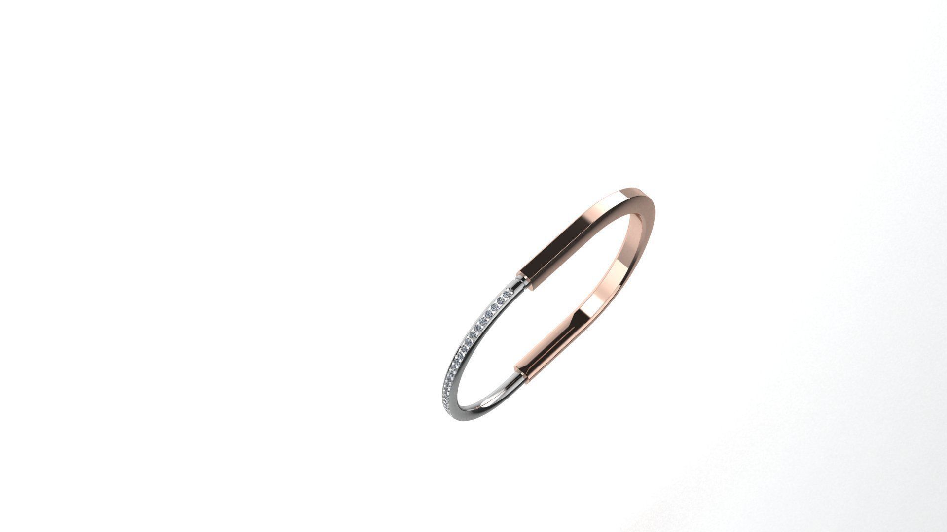 Lock Bracelet 150mm wirst measurment 3D print model_3