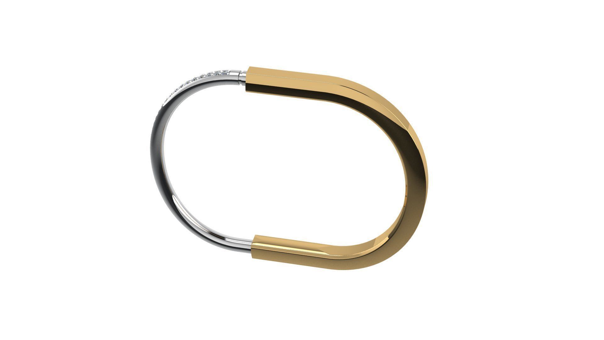 Lock Bracelet 150mm wirst measurment 3D print model_7