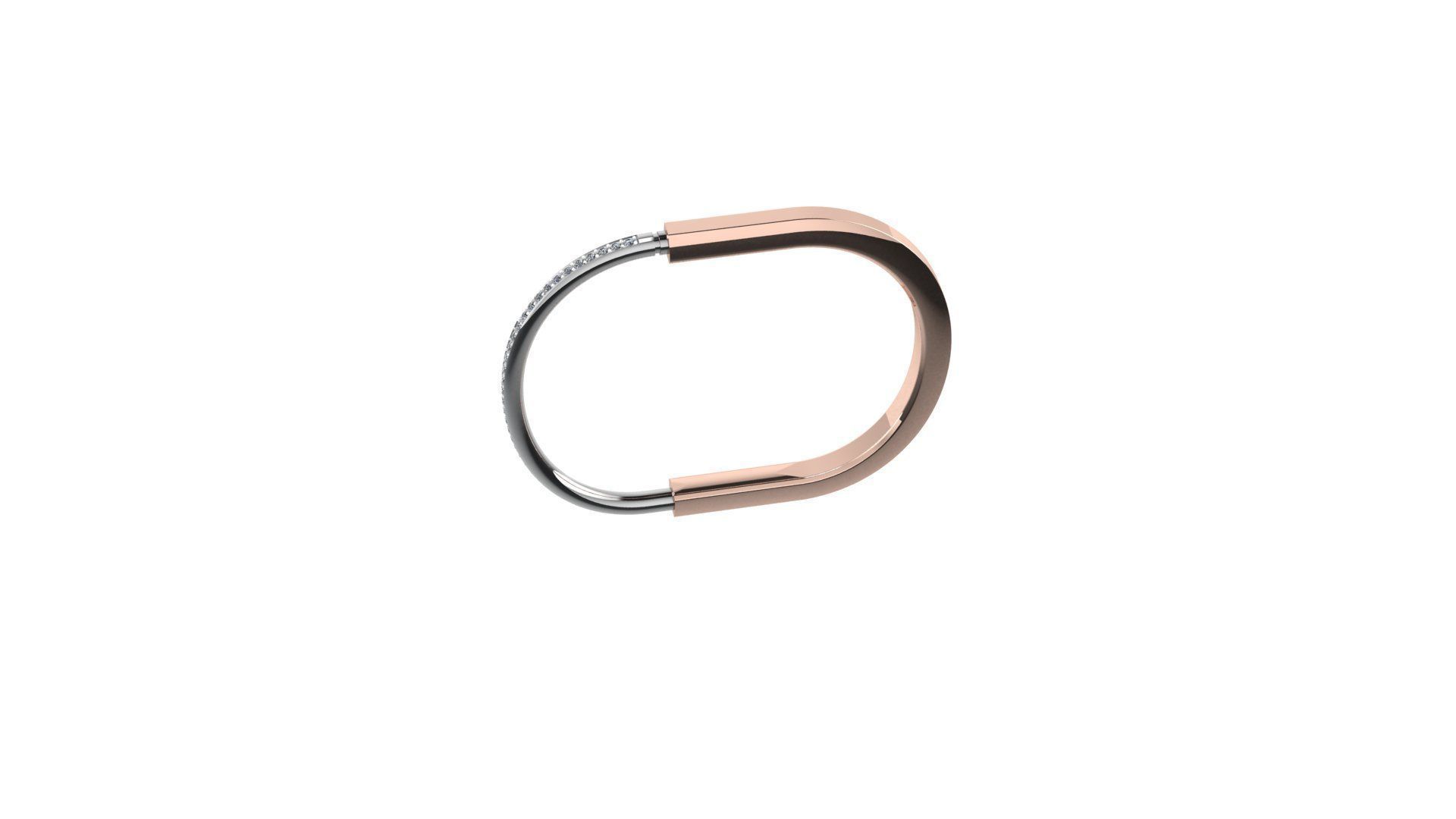 Lock Bracelet 150mm wirst measurment 3D print model_8