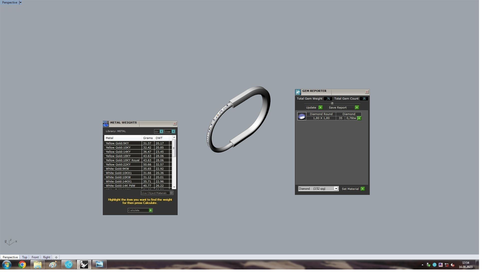 Lock Bracelet 150mm wirst measurment 3D print model_25