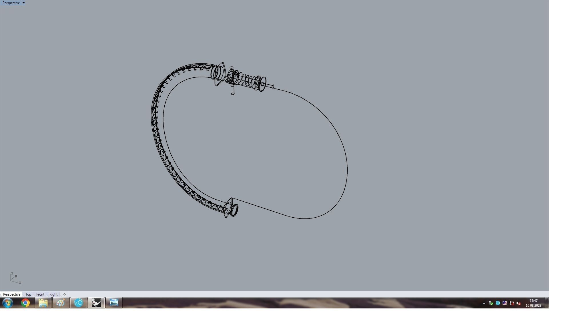 Lock Bracelet 150mm wirst measurment 3D print model_18