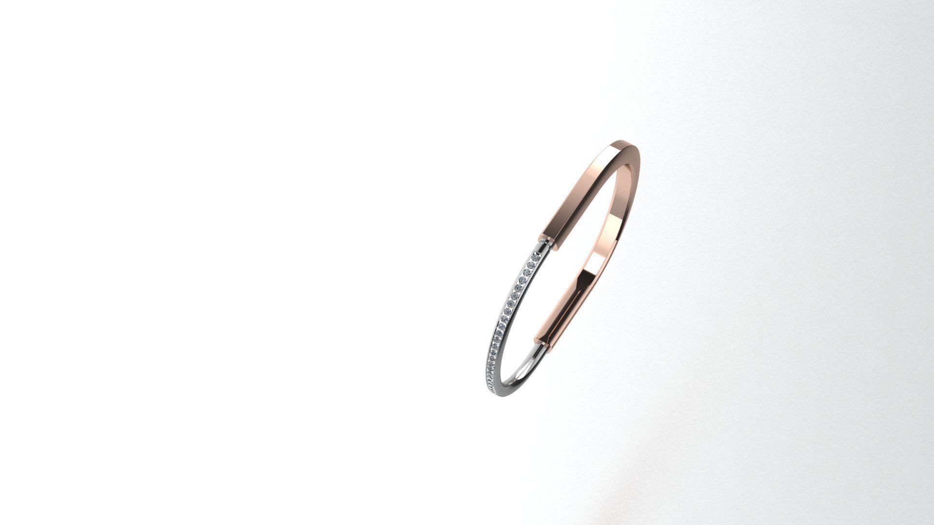 Lock Bracelet 150mm wirst measurment 3D print model_15