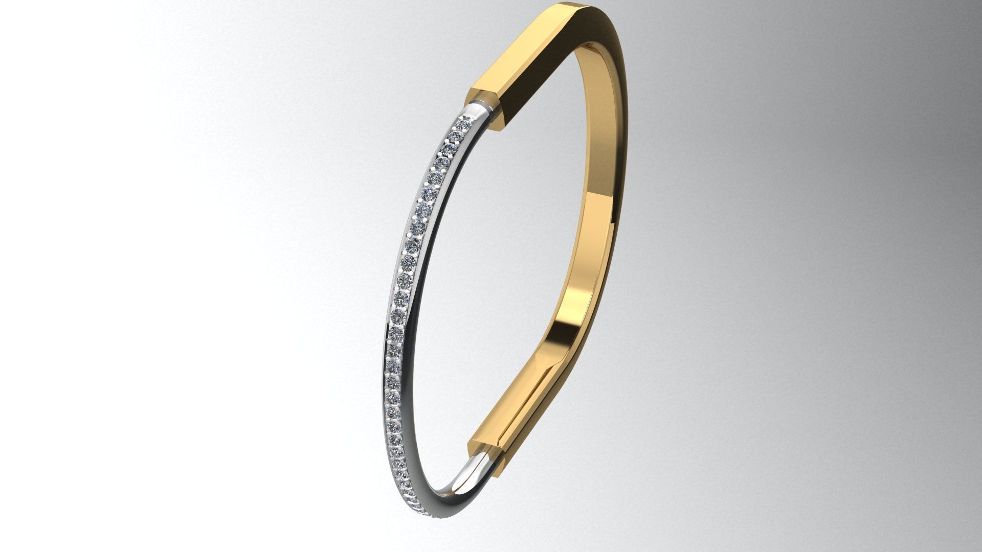 Lock Bracelet 150mm wirst measurment 3D print model_1