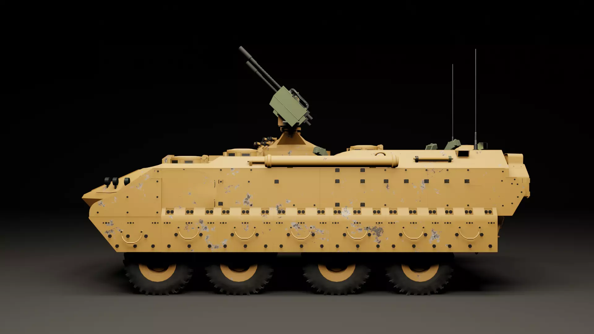 Military APC - BTR 3D model_0