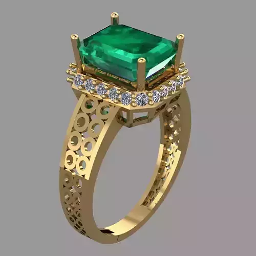 Diamond Emerals Ring Jewellery for Women