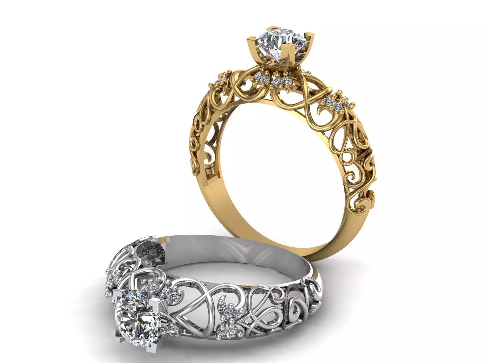 Solitaire Ring A68 3D print model