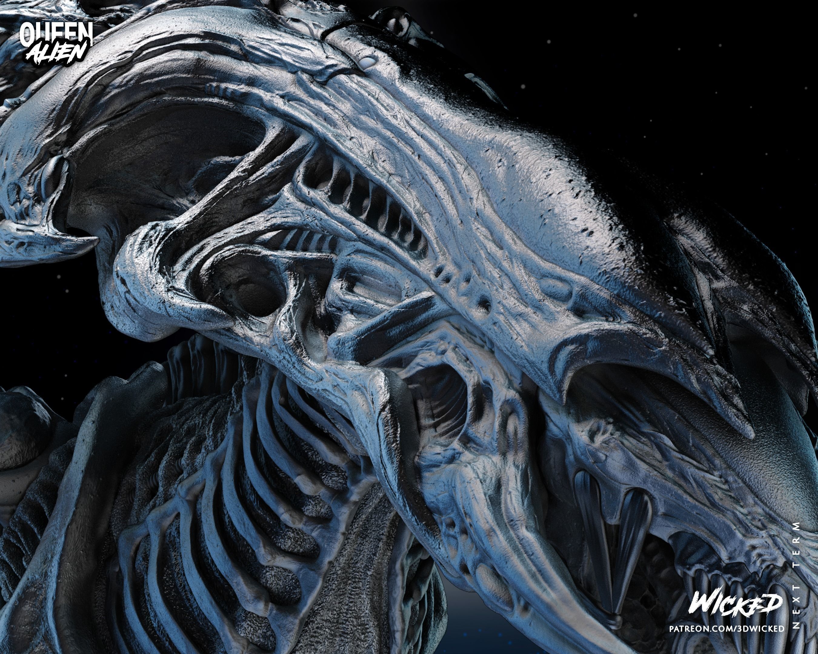 Wicked Movies Queen Alien Sculpture Tested for 3d printing 3D print model_98