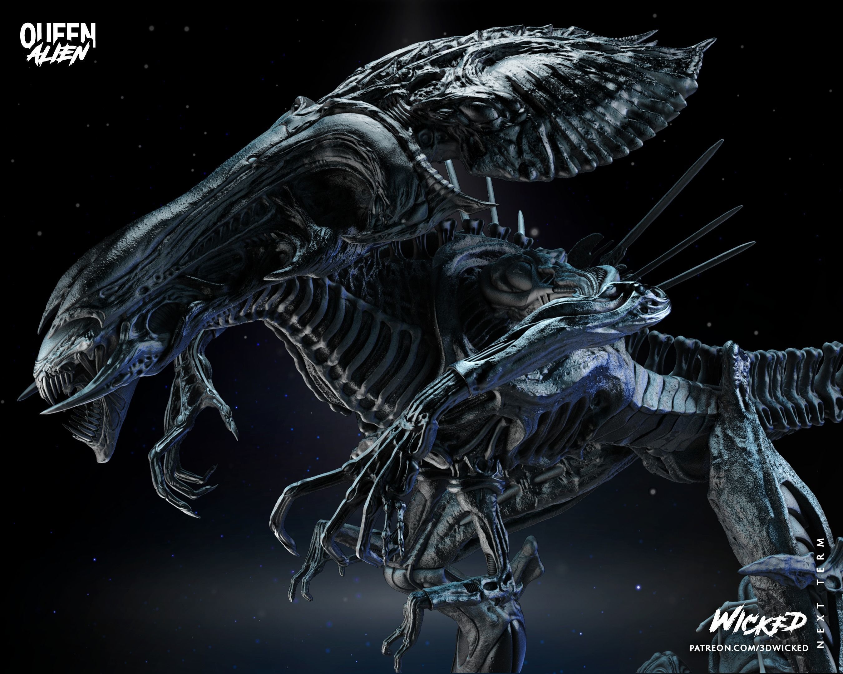 Wicked Movies Queen Alien Sculpture Tested for 3d printing 3D print model_88