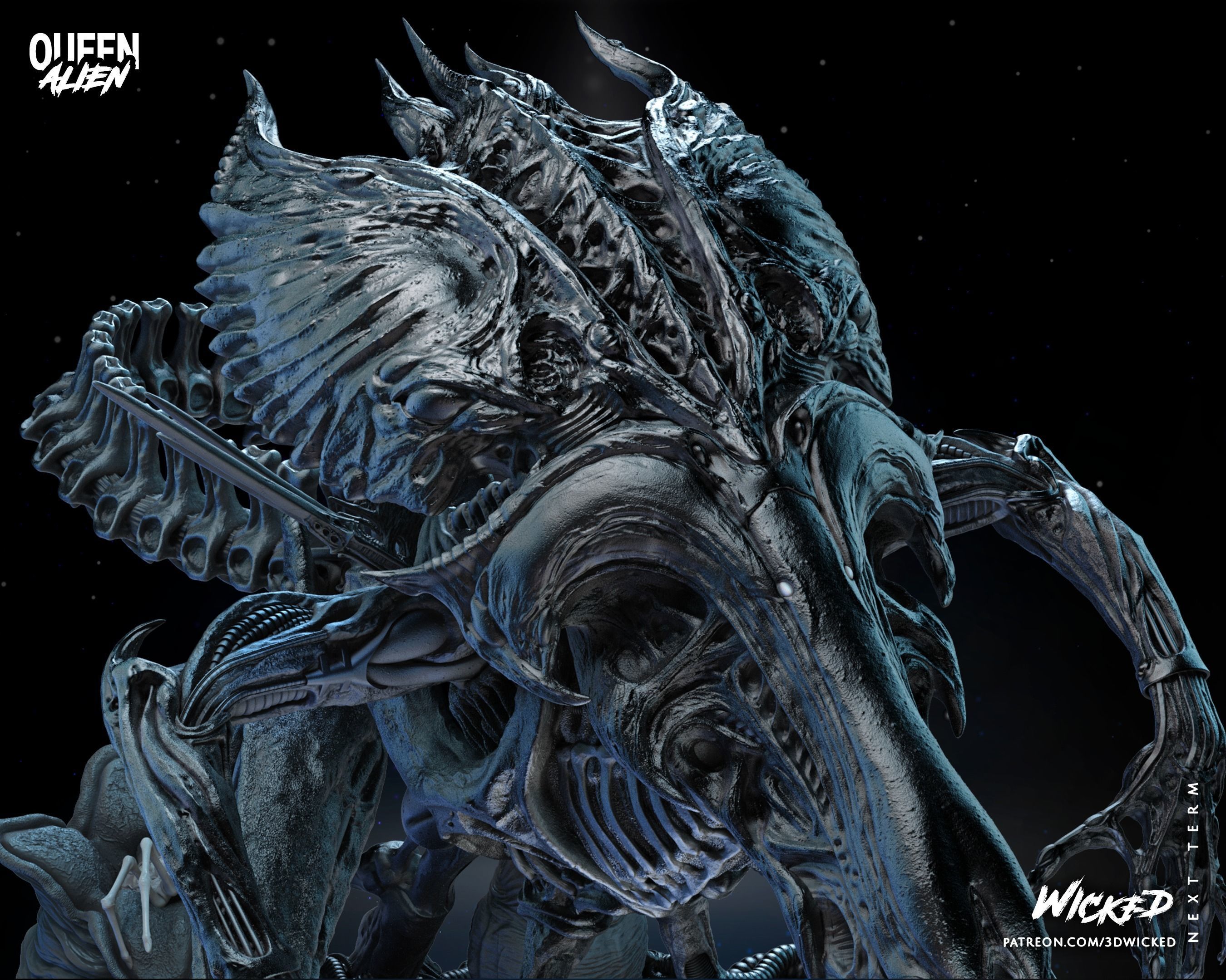 Wicked Movies Queen Alien Sculpture Tested for 3d printing 3D print model_89