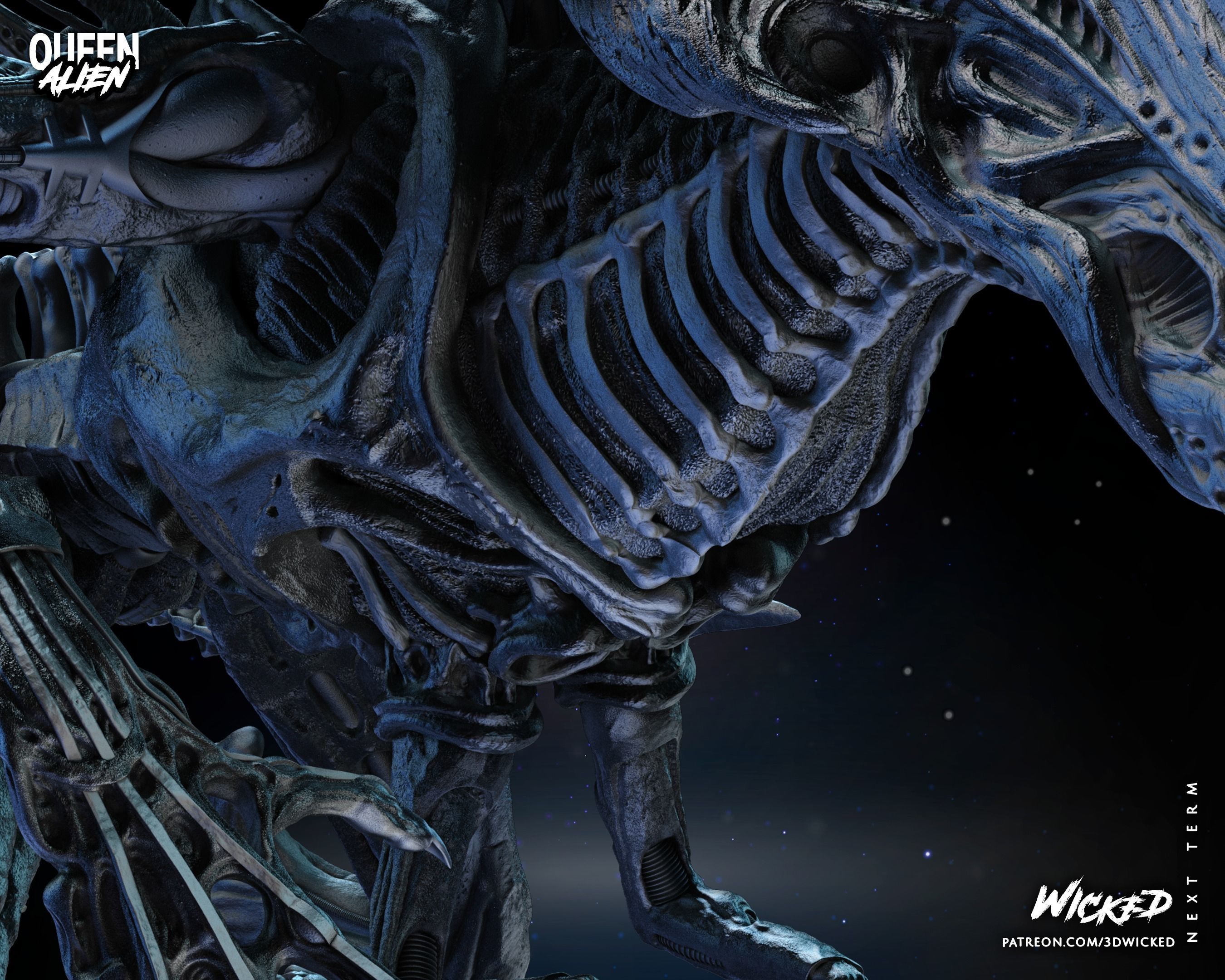 Wicked Movies Queen Alien Sculpture Tested for 3d printing 3D print model_41